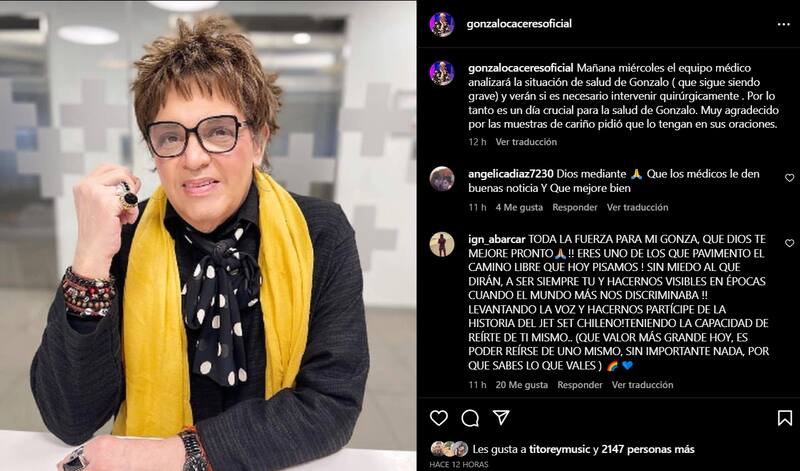 Gonzalo Cáceres en Instagram tras su accidente en su pie