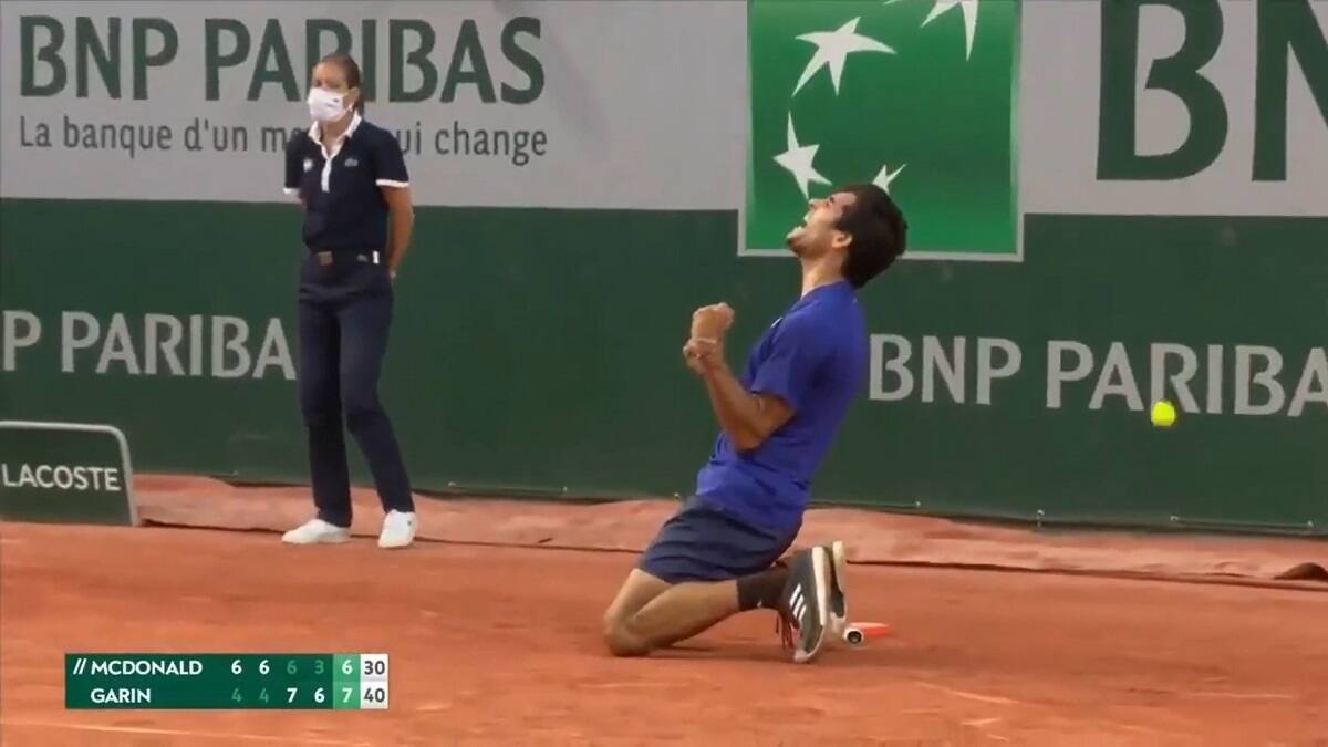VIDEO: Así fue el punto que le dio el triunfo a Cristian Garín en Roland Garros tras más de 4 horas de juego