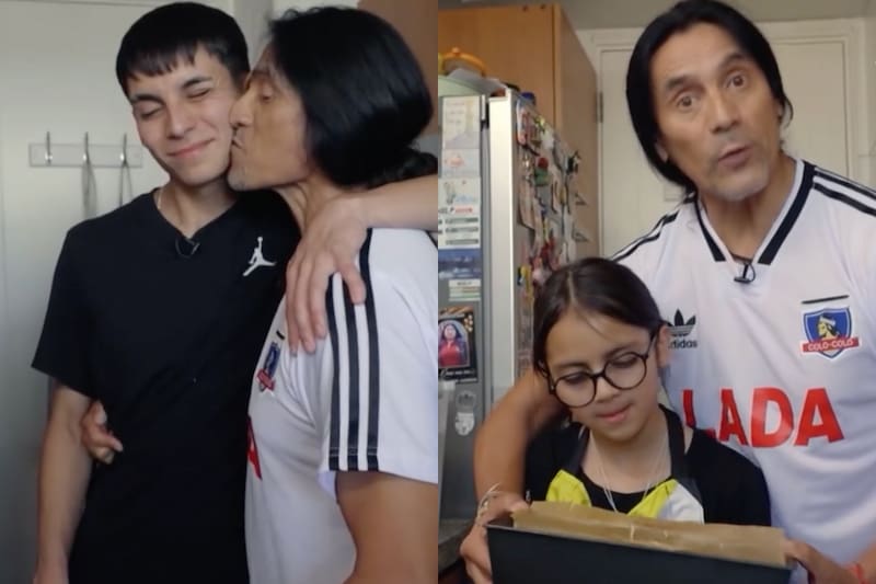 presentó a sus dos hijos menores.