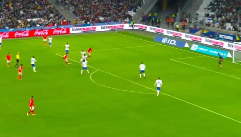 Darío Osorio y el golazo que marcó ante Francia.