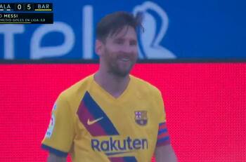 Lionel Messi anotó el quinto gol de Barcelona y se acerca a ser Pichichi de La Liga