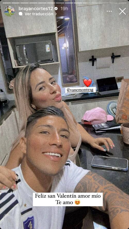 Historia de Instagram de Brayan Cortés en el Día de los Enamorados.
