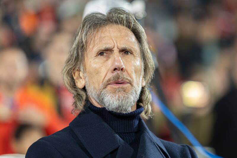 Ricardo Gareca en el partido frente a Argentina por Eliminatorias. Foto: Felipe Escobedo