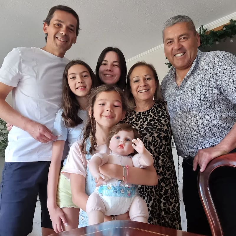 El entrenador de Cobresal junto a su familia.