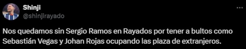 Hinchas de Monterrey culpan a Sebastián Vegas por no poder fichar a Sergio Ramos.