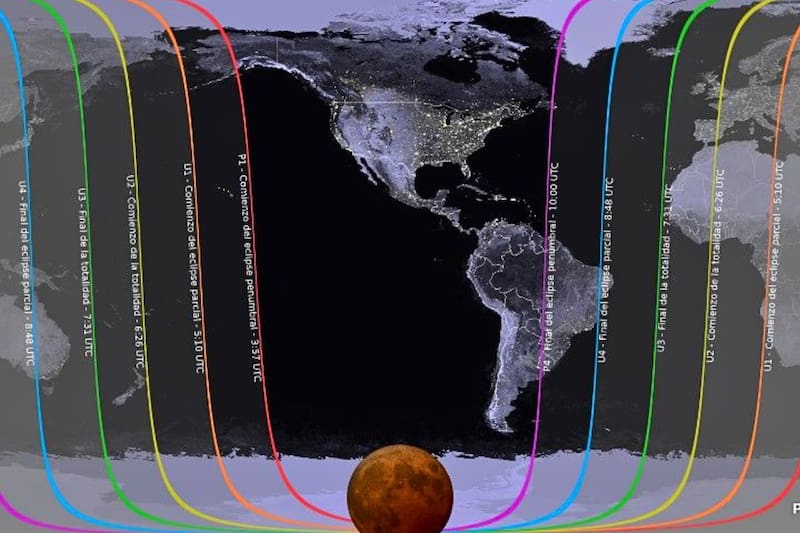 Así se verá este fenómeno en el mundo.
