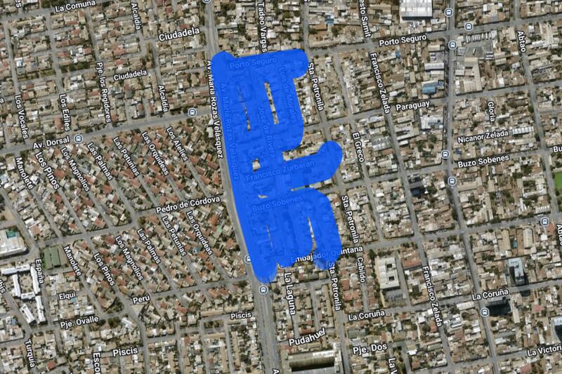 Sector afectado por el corte de luz.