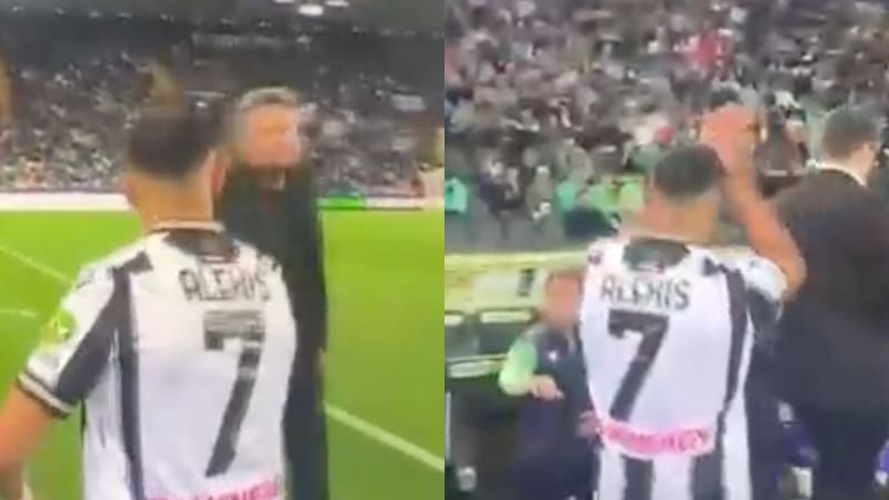 Ovacionado y con un frío saludo con el DT: así fue la triste despedida de Alexis Sánchez de Udinese