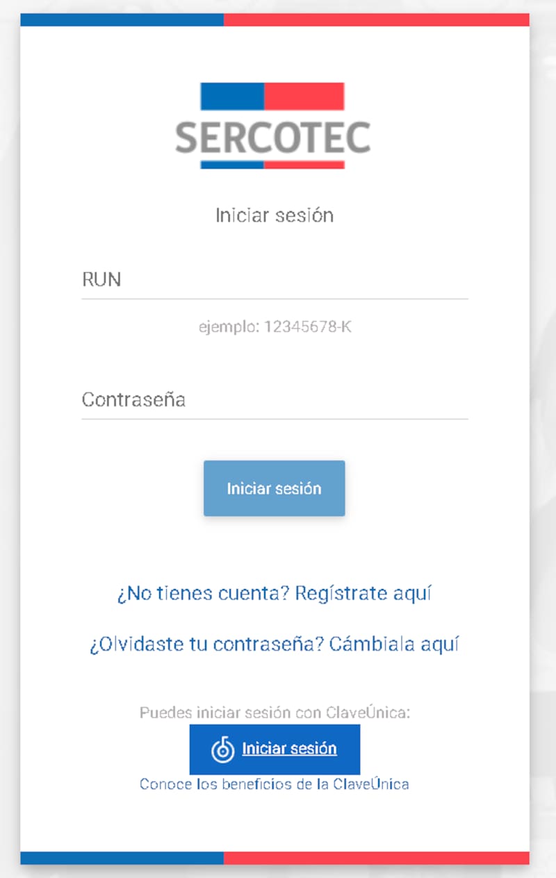 Así luce la web de inicio de sesión.