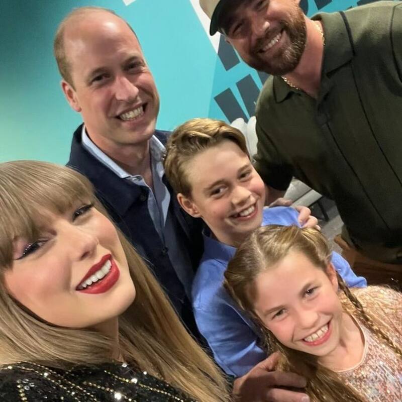 Taylor Swift con la Familia Real Británica en el cumpleaños de Guillermo
