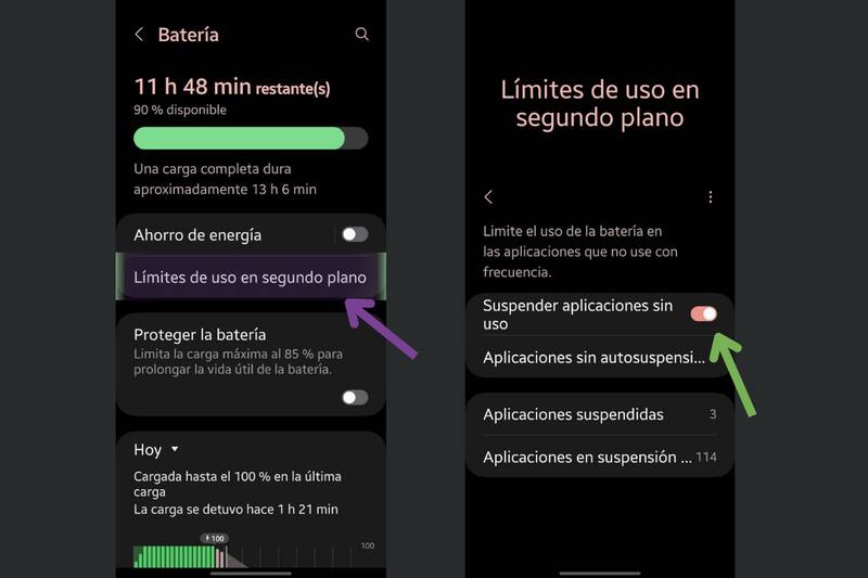 Esto deberás presionar para cuidar la batería de tu teléfono.