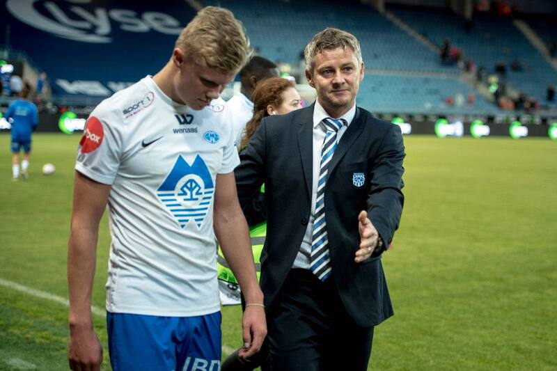 Ole Gunnar Solskjaer y Erling Haaland en Molde.