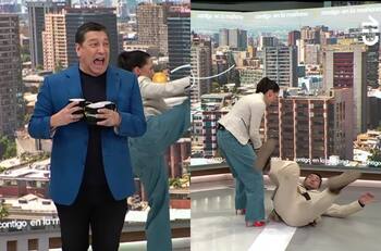 Andrea Arístegui sacó su lado karateka: derribó a Eduardo de la Iglesia con particular maniobra de artes marciales