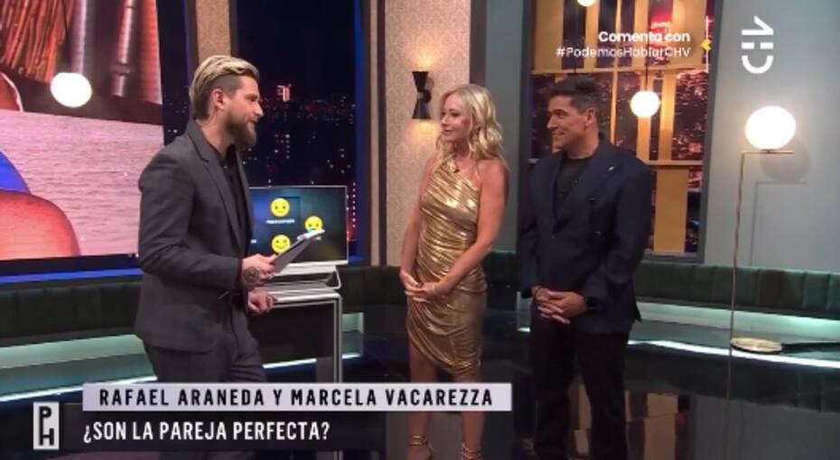 Marcela Vacarezza y Rafael Araneda en "Podemos Hablar". Foto: CHV.