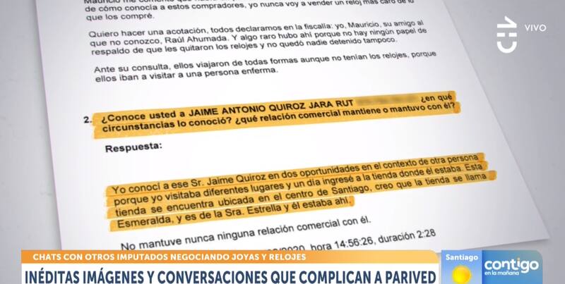 Parived cuenta como conoció a Jaime Quiroz.