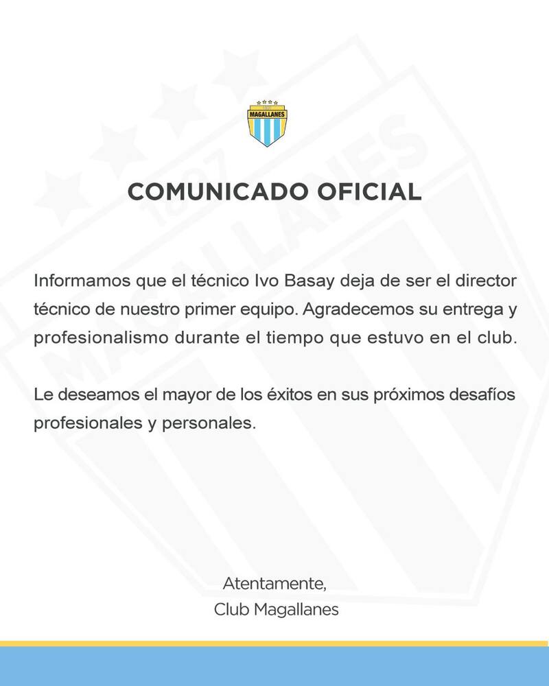 Ivo Basay fue destituido de su cargo como entrenador.