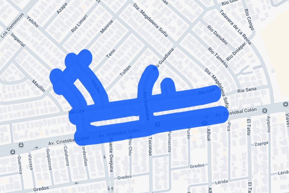 Sector afectado por el corte de luz.