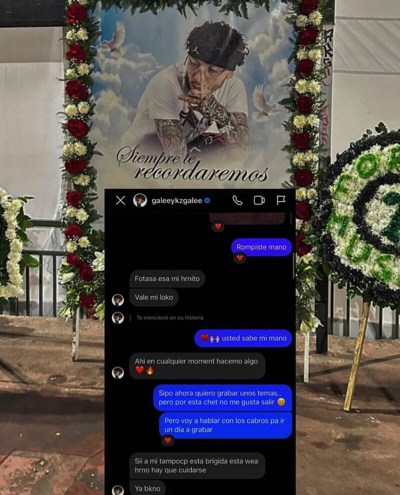 La conversación que compartió "Bimza" junto a Galee Galee. Créditos: Instagram.