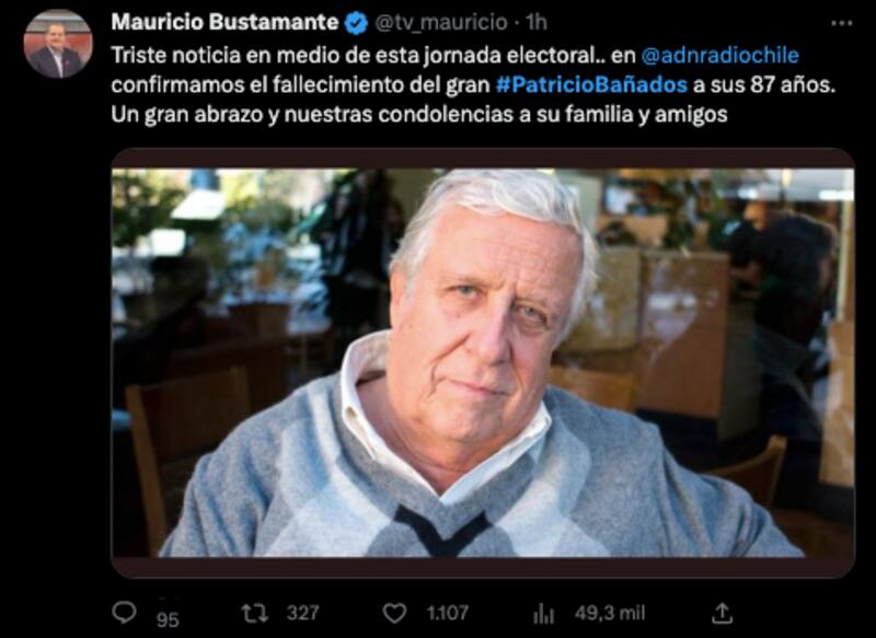 Mauricio Bustamante se despidió del periodista / Twitter
