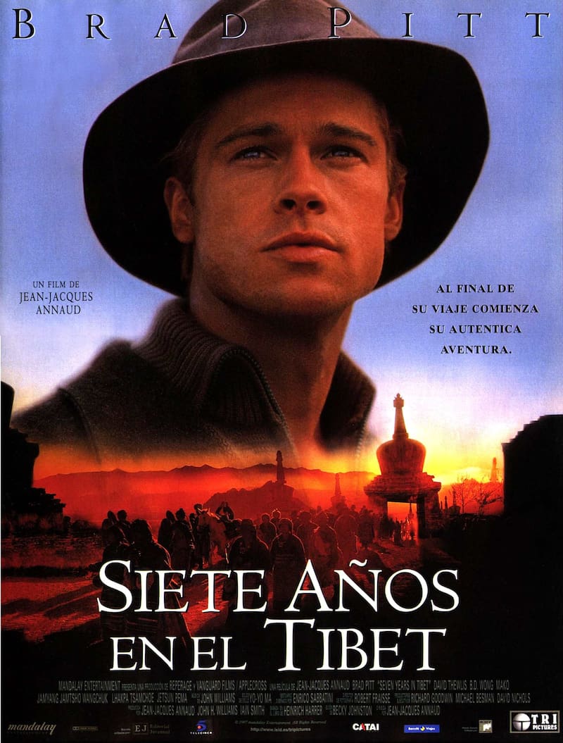 "Siete años en el Tíbet" es protagonizada por Brad Pitt.