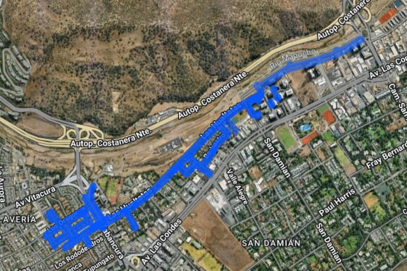 Sector afectado por el corte de luz.