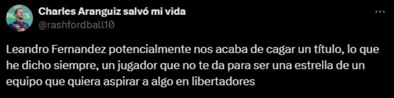 Leandro Fernández es criticado por la expulsión.