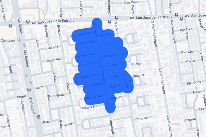 Sector afectado por el corte de luz.