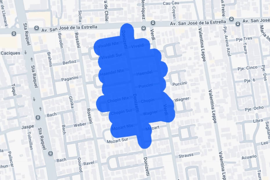 Sector afectado por el corte de luz.