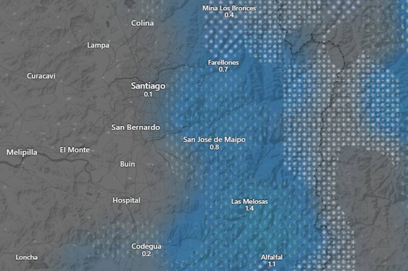 El día lunes, las precipitaciones caerán con mayor intensidad, posiblemente con tormentas eléctricas. Créditos: ECMWF - Windy.