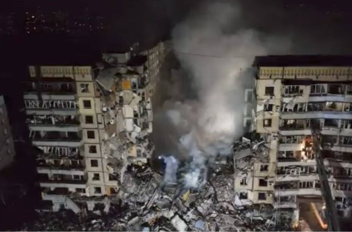 VIDEO | Guerra entre Ucrania y Rusia: Así quedó un edificio tras un intenso ataque Ruso a Dnipro