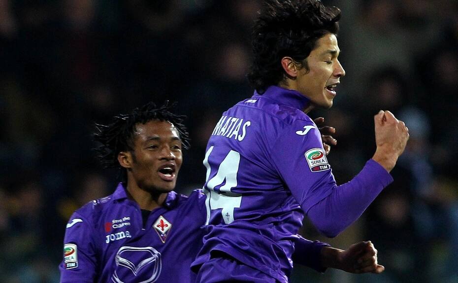Matías Fernández junto a Juan Cuadrado en la Fiorentina