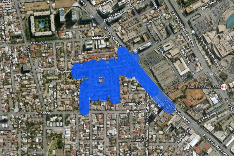 Sector afectado por el corte de luz.