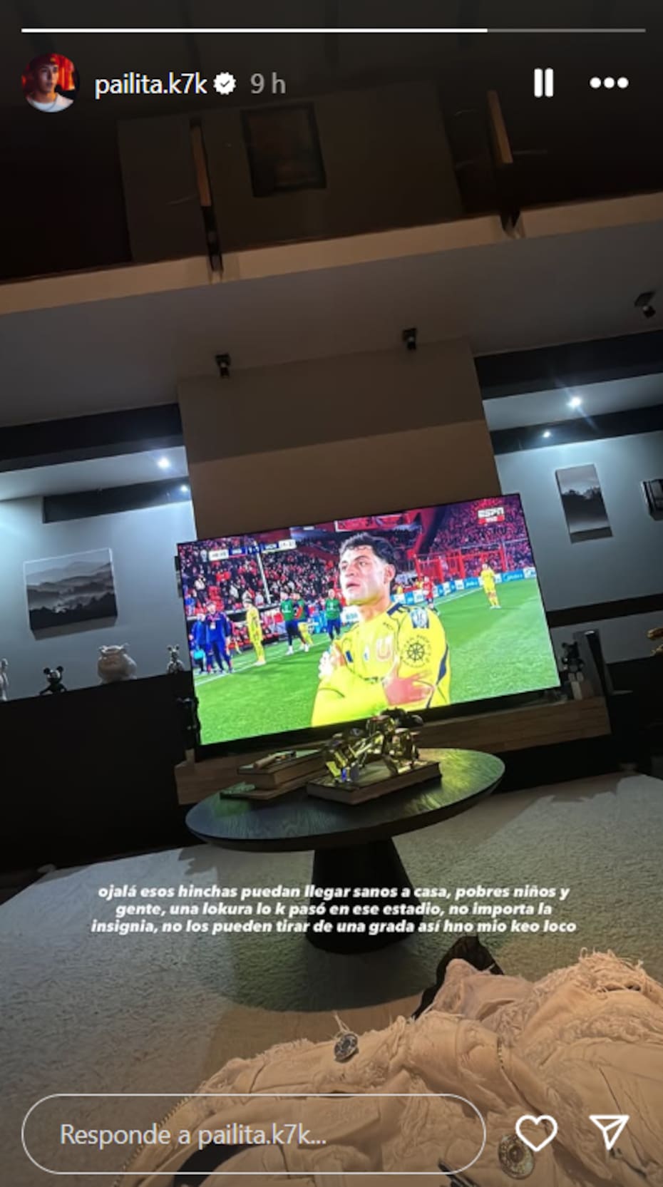 Historia compartida por el cantante en Instagram.
