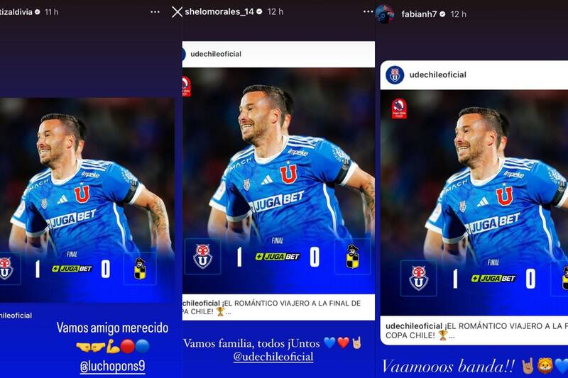 Tres seleccionados azules celebraron la clasificación a la final de Copa Chile.