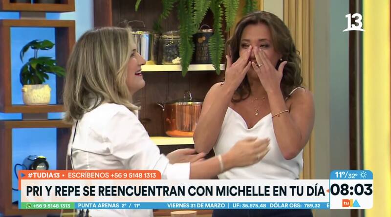 La meteoróloga emocionó a su compañera con su llegada al matinal / Canal 13