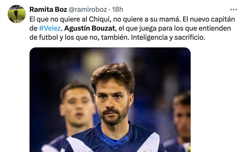 El ex Colo Colo Agustín Bouzat es el nuevo capitán del Vélez Sarsfield de Gustavo Quinteros.