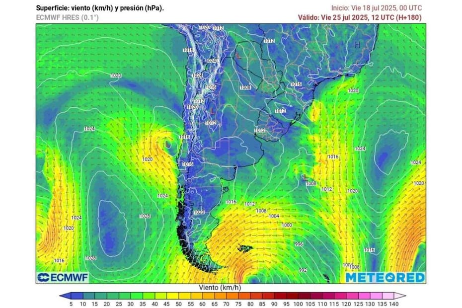 Meteored pronostica lluvias al interior de la RM y la Región de Valparaíso.
Créditos: Meteored.
