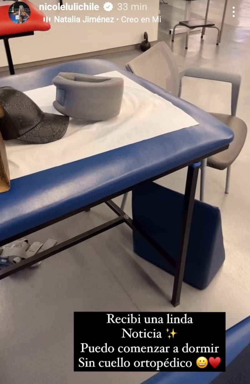 ya no usará cuello ortopédico. Créditos: Instagram