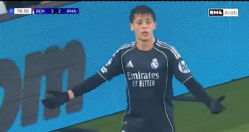 El turco explotó tras ser sustituido en la parte final del partido entre Real Madrid y Benfica por la Champions League. Foto: Captura.