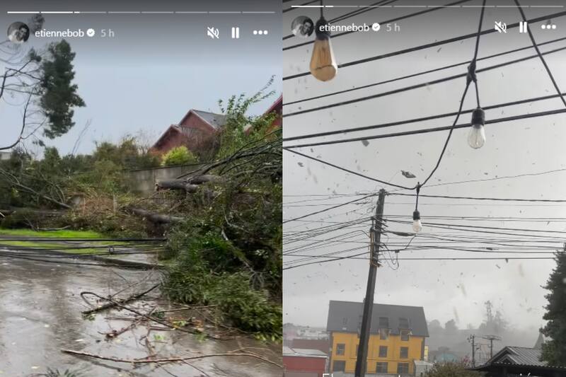 El actor mostró los destrozos que dejó el tornado en Puerto Varas.