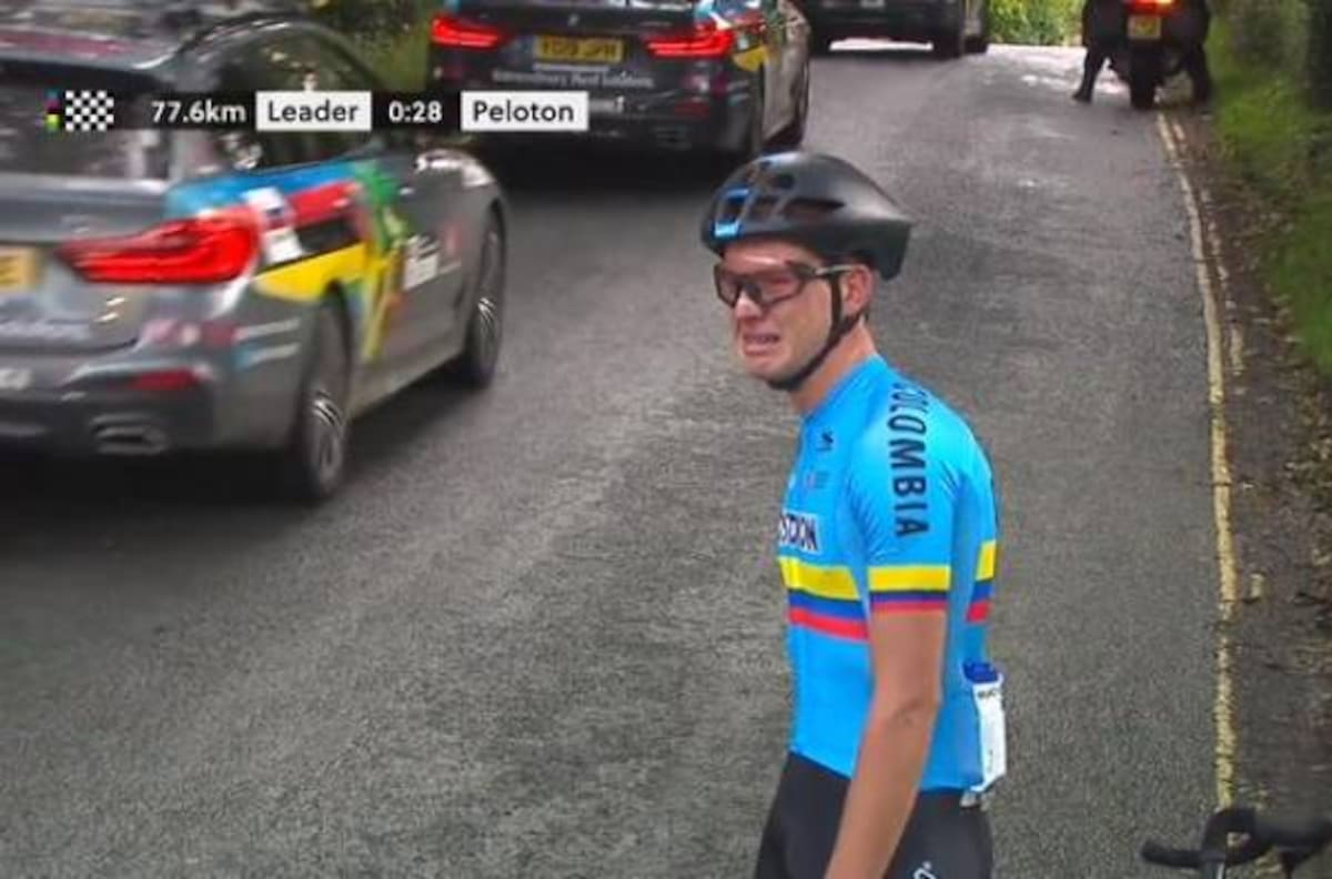 El desgarrador llanto de un ciclista colombiano en el Mundial de Yorkshire