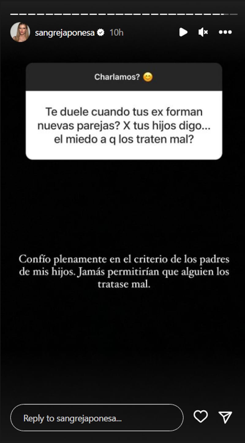 China Suárez responde pregunta sobre sus ex parejas a través de sus historias de Instagram.