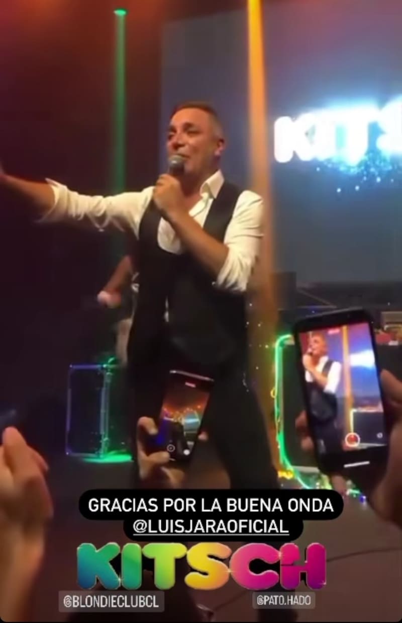 Luis Jara sorprendió a los asistente a la discoteque. Créditos: Instagram
