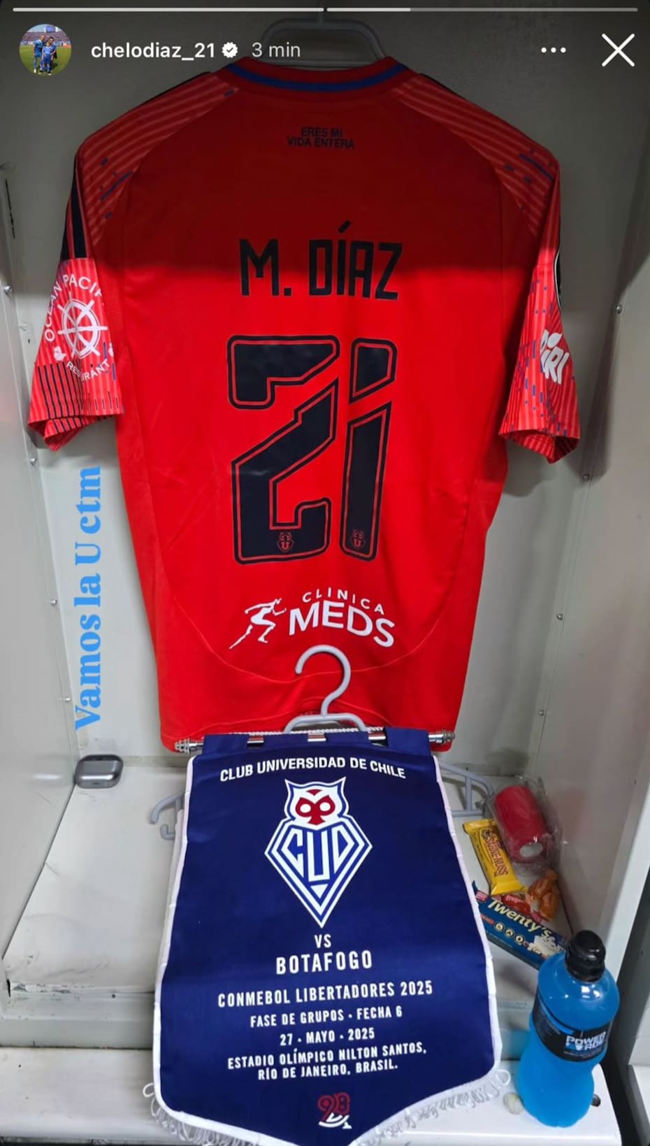 Marcelo Díaz en la previa del choque ante Carabobo.