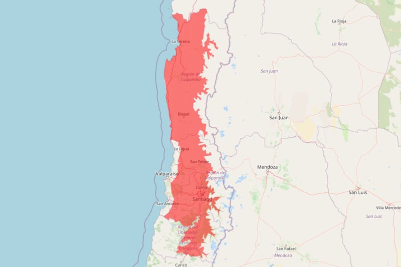 Esta será la zona afectada por las lluvias.