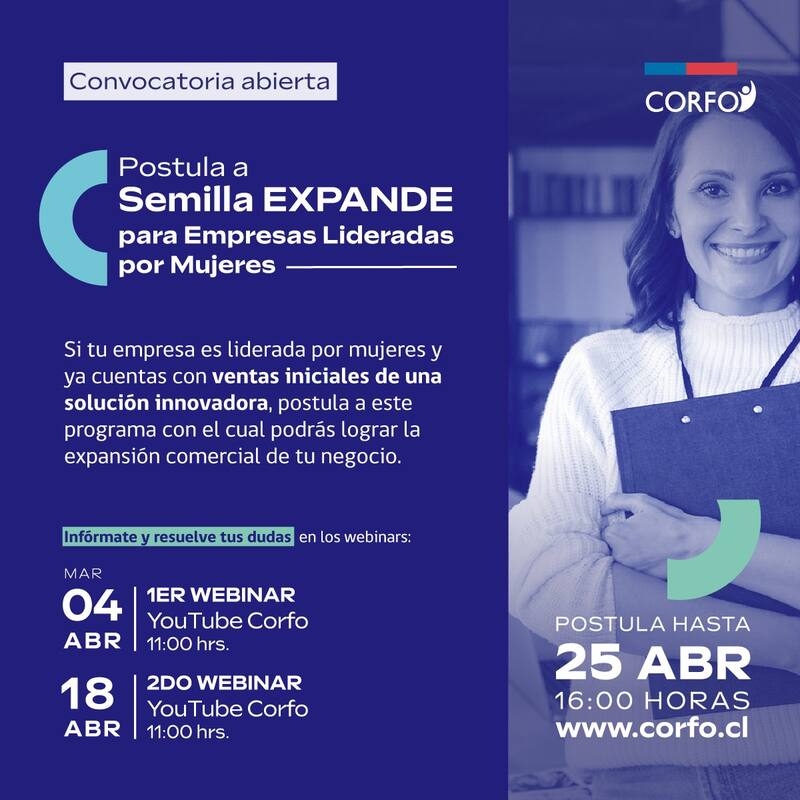 Las postulaciones estarán abiertas hasta el próximo martes 25 de abril. Créditos: CORFO.