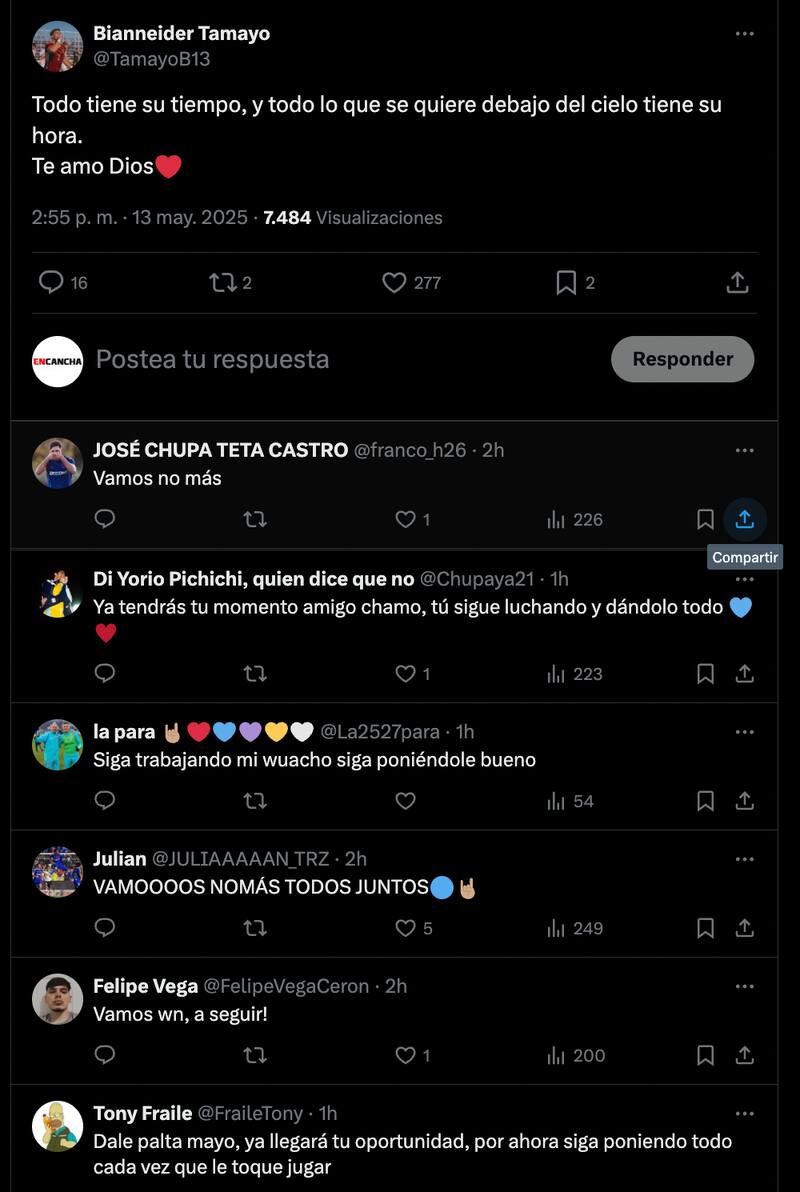 Bianneider Tamayo en redes sociales.