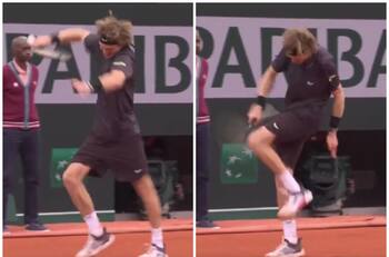 VIDEO | Andrey Rublev protagonizó inusual pataleta antes de ser eliminado en Roland Garros
