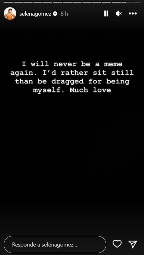 Selena Gómez a través de sus historias de Instagram