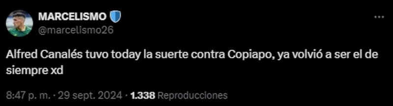 Criticas a Alfred Canales por su partido ante Unión Española.